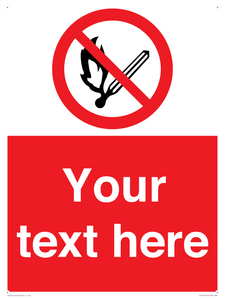 Custom No Open Flames Sign